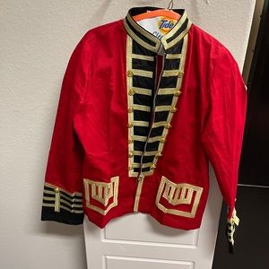 Red and black military/marching band style jacket